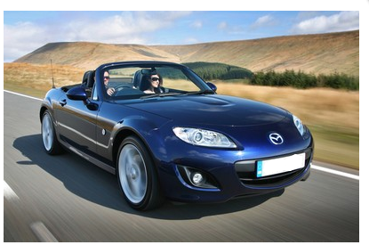 Image is a New Mazda MX5 