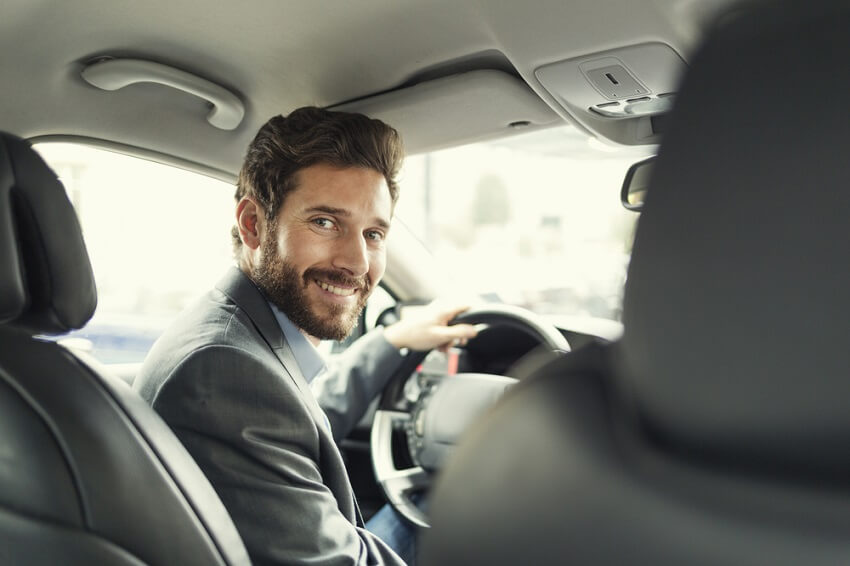 businessman in car