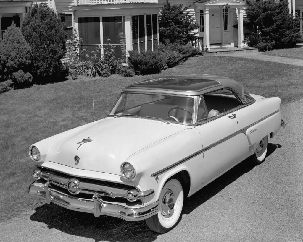 Ford Skyliner in a monochromatic photograph