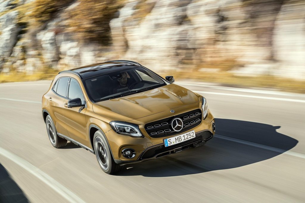 Mercedes GLA Class Gold on mountain road